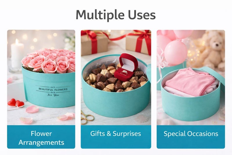 Multipurpose Round Empty Gift Box with Matching Lid - Image 3