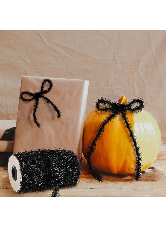 Canlierr 50 Yards Christmas Tinsel Garland Thin Glitter Tinsel Metallic Holiday Tinsel Garland Twist Tinsel Garland Decoration for Christmas Tree Birthday Party Wedding Decorations Supplies (Black) - Image 5