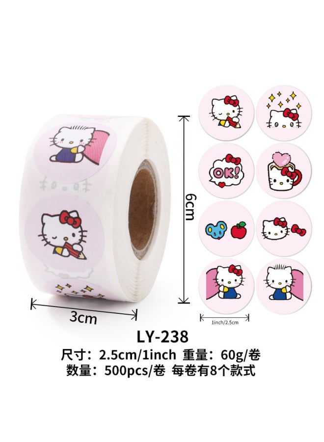 Liyuan Stickers Children's Women's Cute Sanrio Seal Stickers Student Goo Card Hand Account Material Roll Stickers Reward For Teachers - Image 1