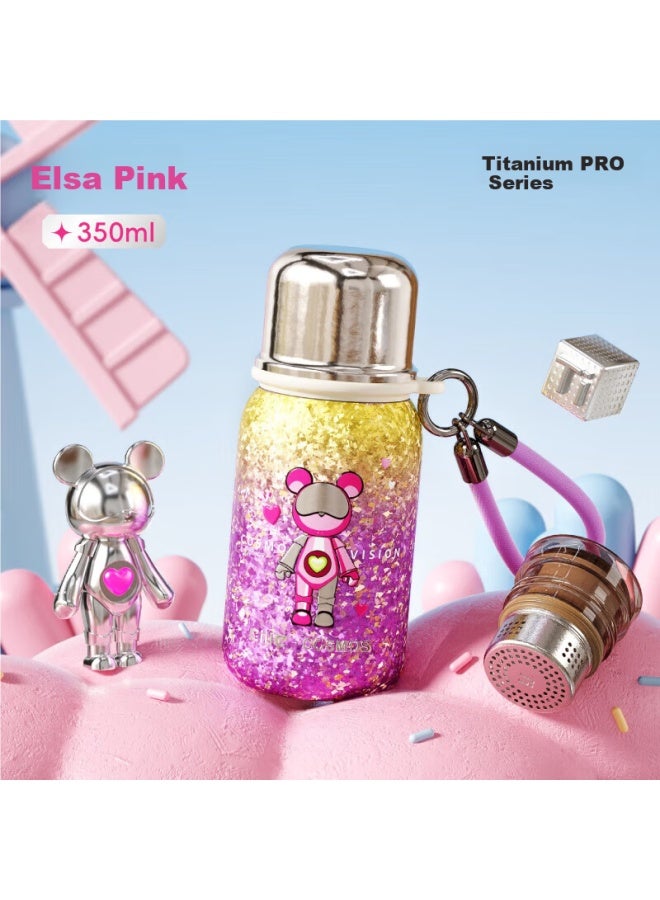 Cille Large Capacity Insulated Tea Flask With Tea Separation, Inner And Outer Pure Titanium, Fresh-keeping And Antibacterial, Uni Office And Car Mug