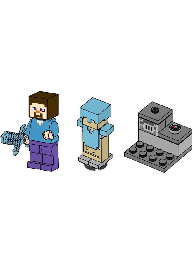 LEGO - LEGO Minecraft: Steve Minifigure with Furnace and Diamond Armor - Image 1