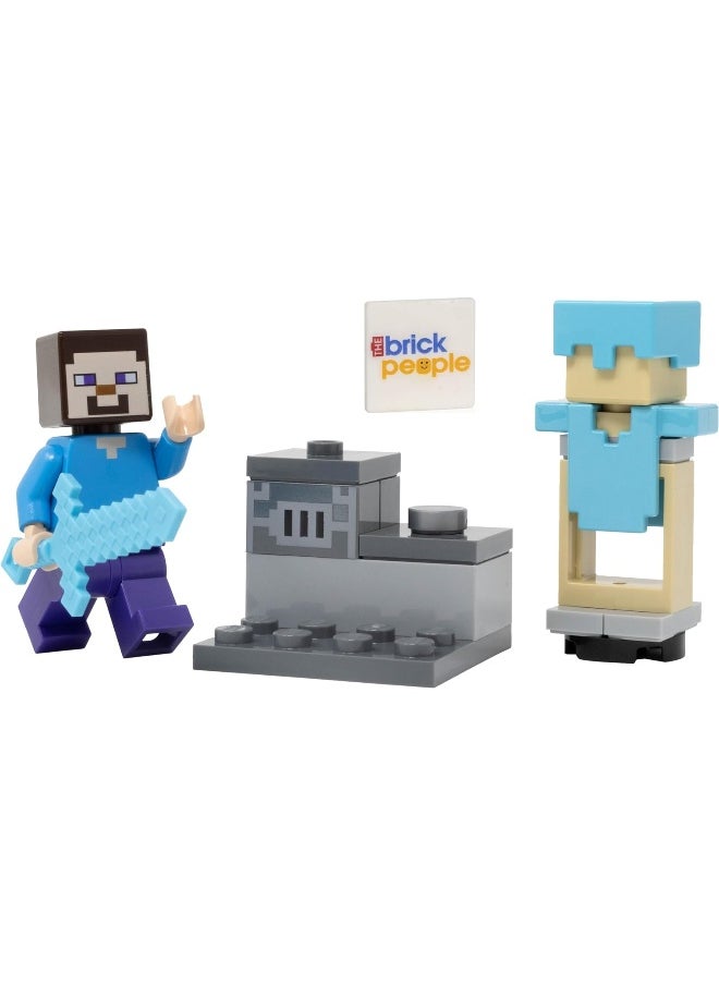 LEGO - LEGO Minecraft: Steve Minifigure with Furnace and Diamond Armor - Image 1