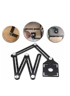 Dubkart Six-Sided Aluminum Alloy Angle Measuring Tool - Universal Opening Locator-Universal Angularizer Ruler - Full Metal Multi Angle Measuring Tool-Upgraded Aluminum Alloy Ruler  - Image 1