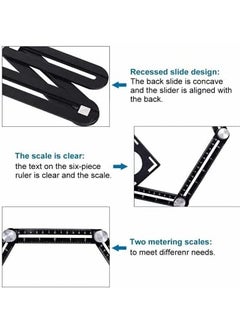 Dubkart Six-Sided Aluminum Alloy Angle Measuring Tool - Universal Opening Locator-Universal Angularizer Ruler - Full Metal Multi Angle Measuring Tool-Upgraded Aluminum Alloy Ruler  - Image 3
