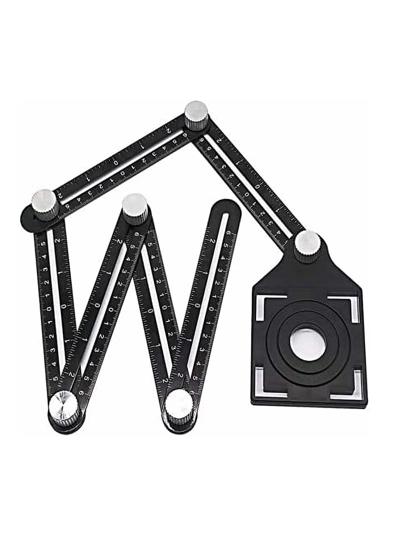 Dubkart - Six-Sided Aluminum Alloy Angle Measuring Tool - Universal Opening Locator-Universal Angularizer Ruler - Full Metal Multi Angle Measuring Tool-Upgraded Aluminum Alloy Ruler - Image 1