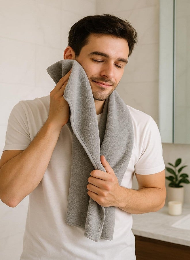 Fezora Microfibre Large Bath Towel for Men & Women | Quick-Dry, Ultra Soft, Extra Absorbent Towel for Gym, Yoga, Spa, Travel & Swimming | Lightweight, Lint-Free, Odour-Resistant, Fast Drying (Grey) - Image 1