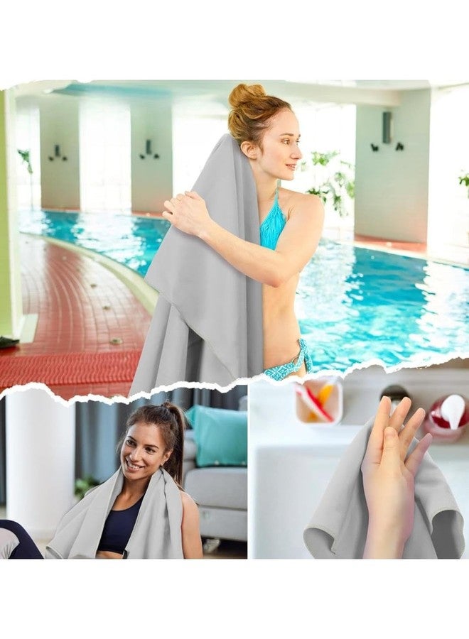 Fezora Microfibre Large Bath Towel for Men & Women | Quick-Dry, Ultra Soft, Extra Absorbent Towel for Gym, Yoga, Spa, Travel & Swimming | Lightweight, Lint-Free, Odour-Resistant, Fast Drying (Grey) - Image 3