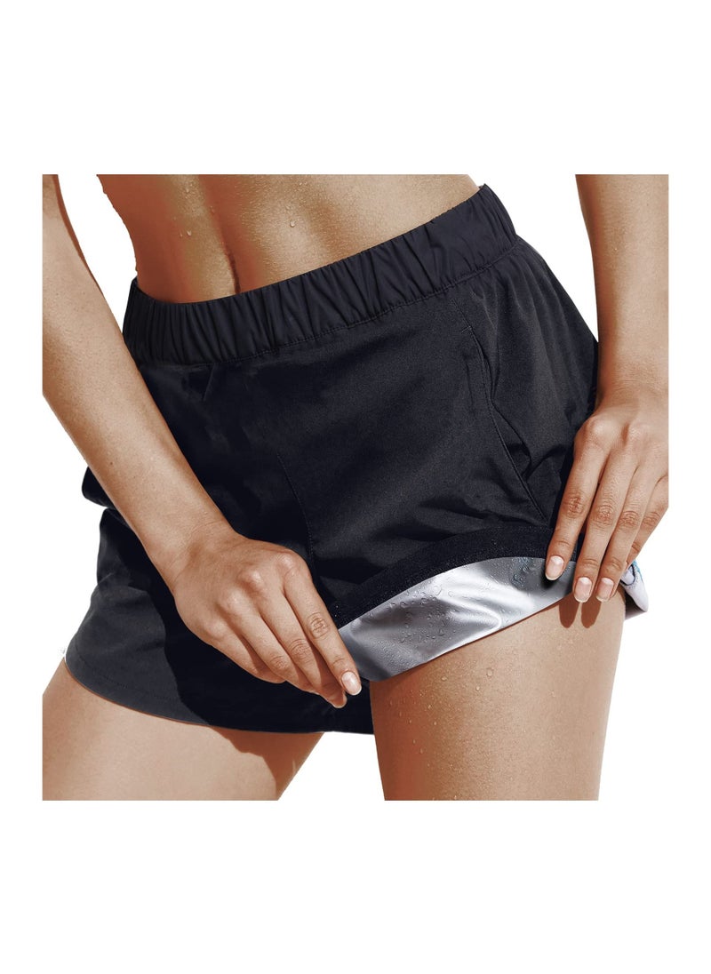 KASTWAVE - Sauna Shorts, Sweat Sauna Pant for Women, Gym Workout Shorts, Sweat Sauna Suit, Thigh Workout Suit, Waist Trainer, Weight Loss Sweatsuit, Exercise Fitness Women (XL) - Image 1