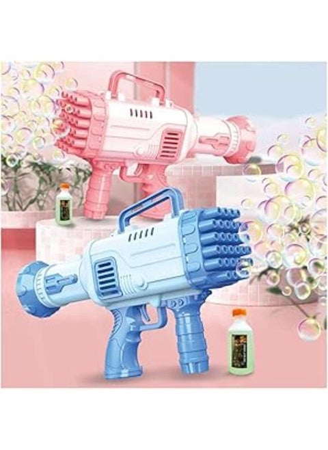 URBAN TOYS 32 Holes Bubble Gun with Bubble Solution - (BLUE )