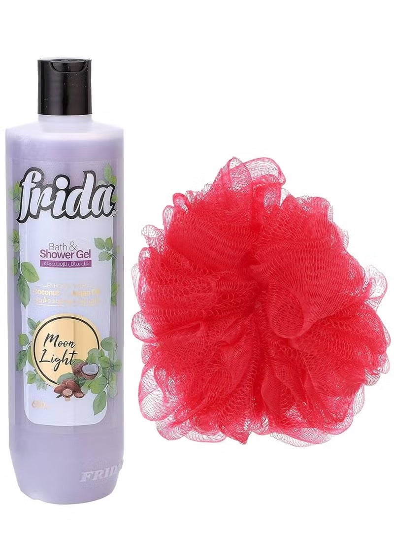 فريدا جل استحمام مون لايت -650 مل + لوفه متعدده الالوان