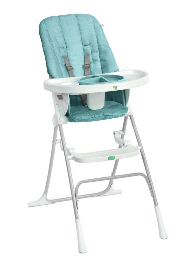 ingenuity - Sun Valley Compact Folding High Chair With 5-Point Harness, 6 Months And Up, Teal - Image 1