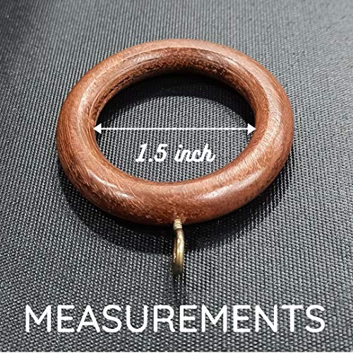 FAPBADRI Wooden Curtain Rings - Colour: Brown Walnut - 20 Pieces - Image 3