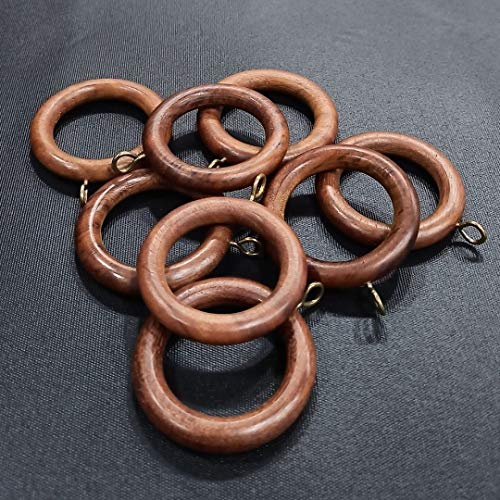 FAPBADRI Wooden Curtain Rings - Colour: Brown Walnut - 20 Pieces - Image 1