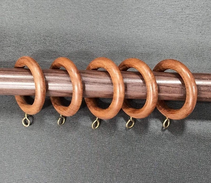 FAPBADRI Wooden Curtain Rings - Colour: Brown Walnut - 20 Pieces - Image 2