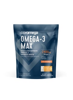 Coromega Max High Concentrate Omega 3 Fish Oil 2400Mg Omega3S With 3X Better Absorption Than Softgels 60 Single Serve Packets Citrus Burst Flavor; Anti Inflammatory Supplement With Vitamin D  - Image 1