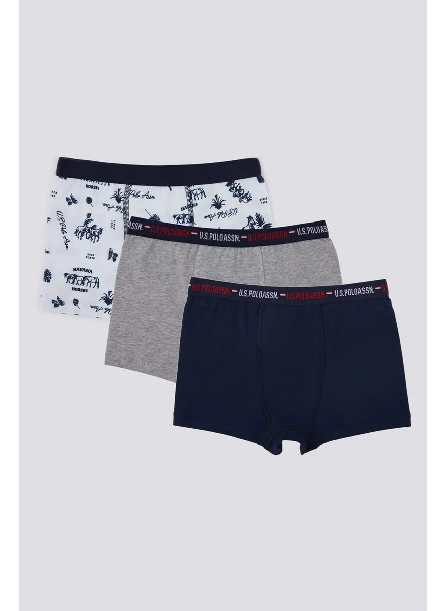 يو اس بولو اسن U.S. Polo Assn Stripe Detail Boys 3-Pack Boxer