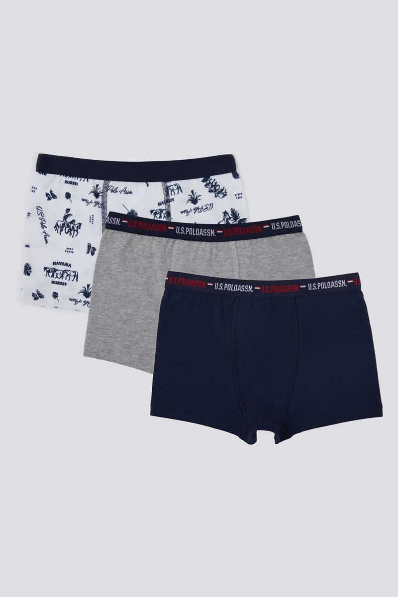 U.S. Polo Assn. U.S. Polo Assn Stripe Detail Boys 3-Pack Boxer  - Image 1