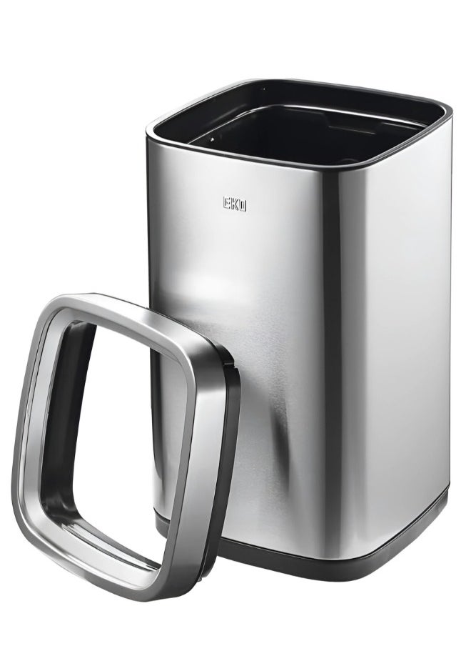 EKO LAGUNA SERIES | 35L Open-Top Trash Can | Brushed Stainless Steel Finish | Fingerprint-Resistant Surface | Large Commercial-Style Waste Bin for Kitchens, Offices & Public Spaces | Metallic Grey  - Image 2