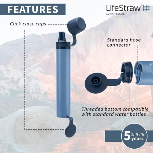LifeStraw Peak Series Personal Water Filter for Hiking, Camping, Travel, and Emergency Preparedness, 1 Pack, Mountain Blue - Image 4