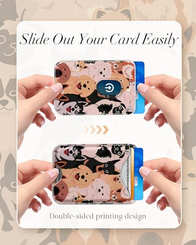 Shorogyt Compatible with Magsafe Wallet Magnetic Card Holder - Dog Phone Wallets for Women Teen Girls Cute for iPhone 17/16/15/14/13/12 Series Slim Leather for Apple Mag RFID Magnet, Fit 3 Cards - Image 4