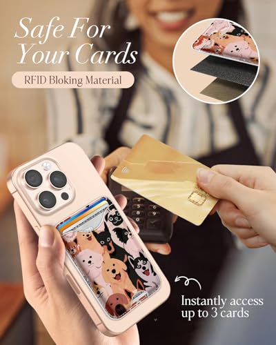 Shorogyt Compatible with Magsafe Wallet Magnetic Card Holder - Dog Phone Wallets for Women Teen Girls Cute for iPhone 17/16/15/14/13/12 Series Slim Leather for Apple Mag RFID Magnet, Fit 3 Cards - Image 5