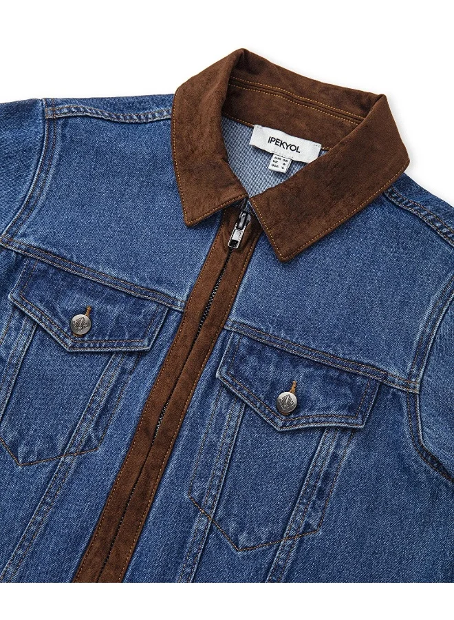 ابيكول Contrast Denim Coat