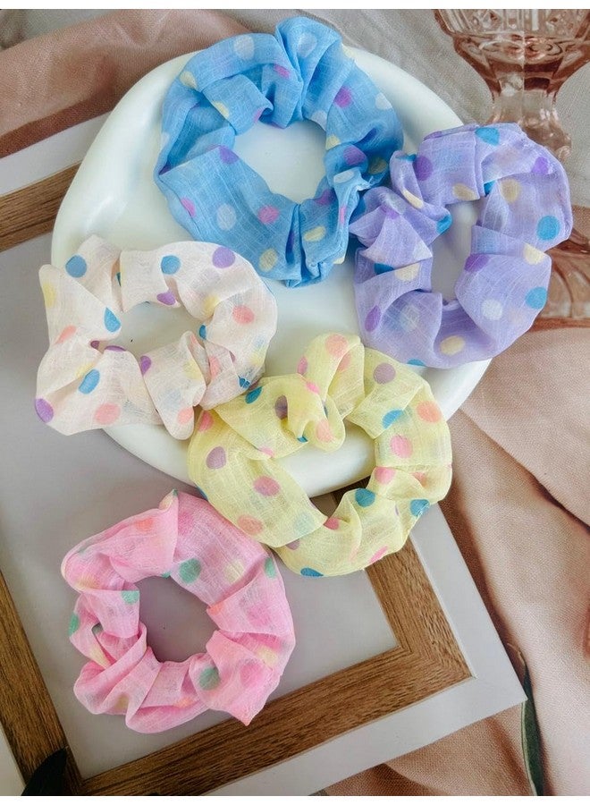 Radhya Accessories Hair Scrunchies for Women Soft Georgette Printed Scrunchies for Girls Hairties hairbands (Pack of 2) Gift - Image 1