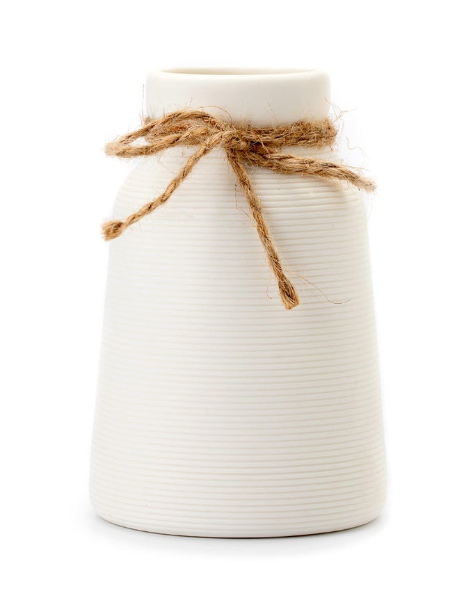 WHITE VASE FLOWER VASE SMALL VASES FOR DCOR CERAMIC VASE FOR SHELF DCOR TABLE DCOR DECORATIVE VASE FOR BOOKSHELF FIREPLACE MANTLE OFFICE CENTERPIECES PETITE FARMHOUSE DCOR
