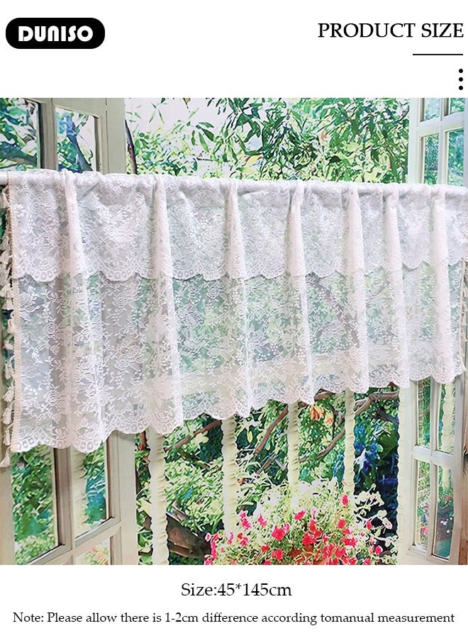 DUNISO Short Curtains, Country House Bistro Curtain,Breathable Jacquard Texture Kitchen Windows Curtains,Semi Sheer Small Tier Curtain Decor for Café, Kitchen, Living Room - Image 4