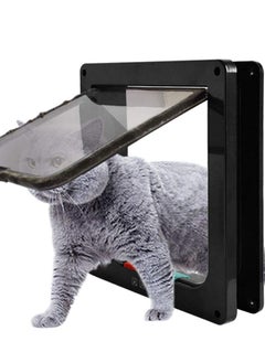 Excefore 4-Way Locking Magnetic Cat Flap, Large Size - Pet Door for Cats and Large Dogs, Interior & Exterior Use, Easy Installation, Outer Size: 11"x 9.8"  - Image 1