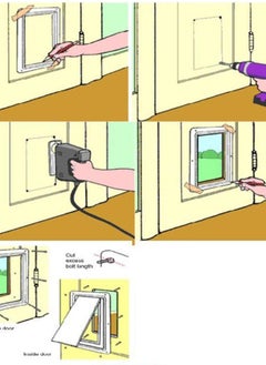 Excefore 4-Way Locking Magnetic Cat Flap, Large Size - Pet Door for Cats and Large Dogs, Interior & Exterior Use, Easy Installation, Outer Size: 11"x 9.8"  - Image 4