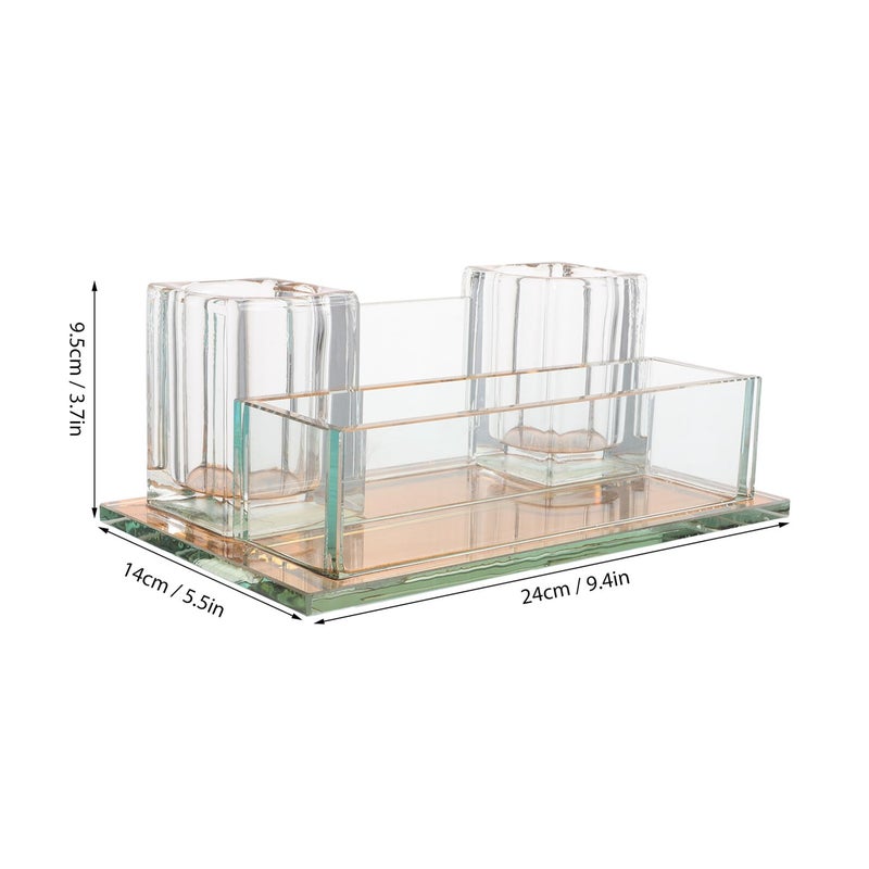 Acrylic Microphone Stand Holder with Light Gold Base 240x140x95mm for Desk KTV Karaoke Party - Image 3