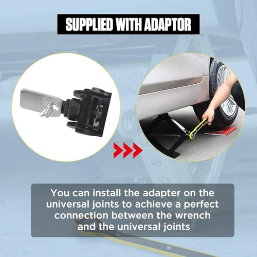 RECLUSE Universal Automotive 360° Swivel Auto Labor-Saving Jack Ratchet Wrench, Scissor Jack Lift Speed Handle Tool Jack Lug Handle Tool Tire Wheel Wrench for Tire Jack, Forward & Reversal Knob Design - Image 5