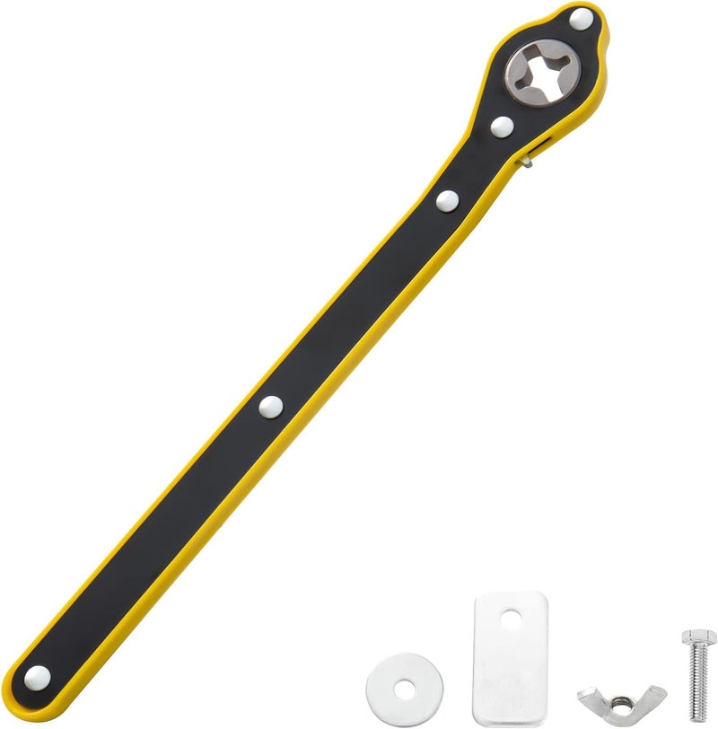 RECLUSE Universal Automotive 360° Swivel Auto Labor-Saving Jack Ratchet Wrench, Scissor Jack Lift Speed Handle Tool Jack Lug Handle Tool Tire Wheel Wrench for Tire Jack, Forward & Reversal Knob Design - Image 1