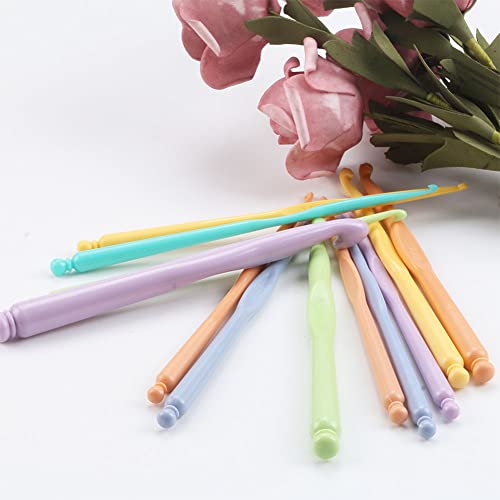 QLRFFLJOY Plastic Crochet Hooks 12 pcs Different Sizes (2.0mm - 10.0mm) Crochet Needles QLRFFLJOY Colorful Crochet Hook Set DIY Yarn Weaving Tools for Scarf Hat Gloves Knitting - Image 4