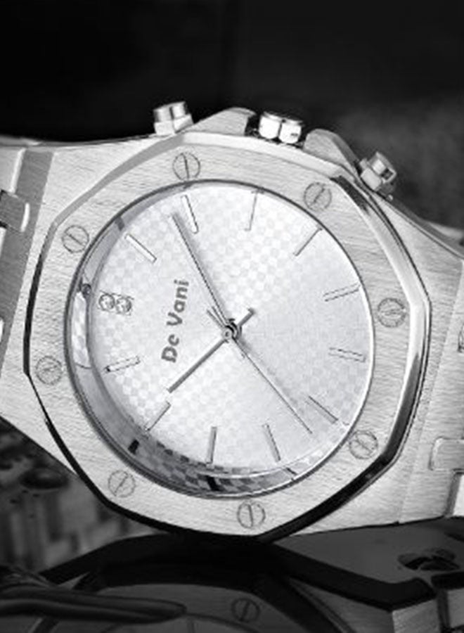 دي فاني ساعة يد بعقارب بسوار من الستانلس ستيل - Image 5