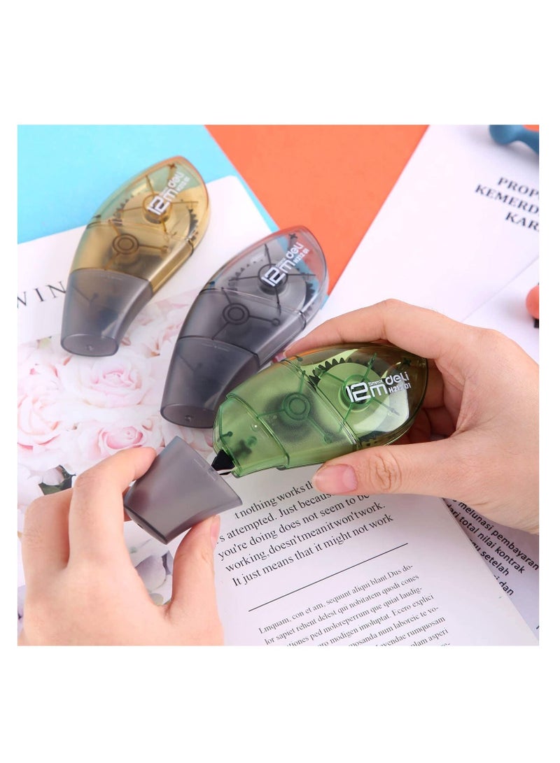 Deli 3-Piece Correction Tape 12meter length Assorted Colours - Image 4