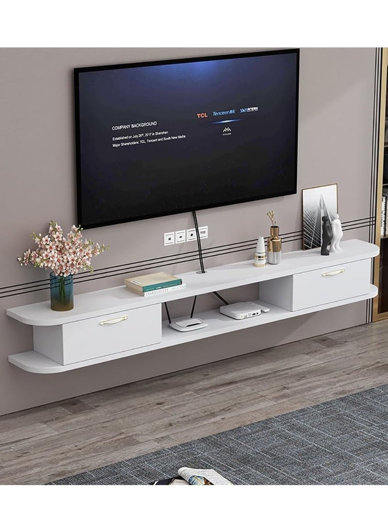 CityRiya-Long TV Stand, 120*24*18cm TV Table for 65+ Inch TV, TV Cabinet, TV Entertainment Center, Media TV Console Table with 2 Tier Storage Shelves, Television Stands for Living Room, Bedroom  - Image 2