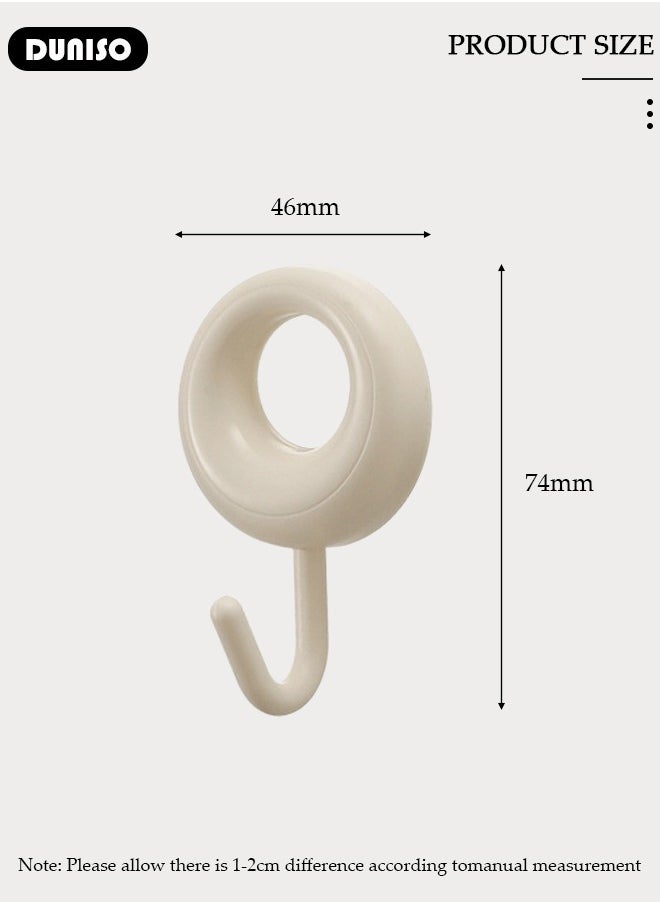 DUNISO 4 Pcs Adhesive Hooks, Nordic style Wall Hooks for Hanging No Nails Required, Waterproof Self Adhesive Shower Wall Hooks Heavy Duty Sticky Hooks for Bathroom Kitchen Living room  - Image 4