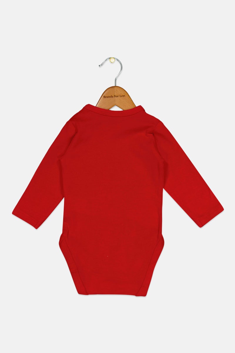 Cool Club Toddlers Boy Graphic Print Long Sleeves Bodysuits, Red - Image 2