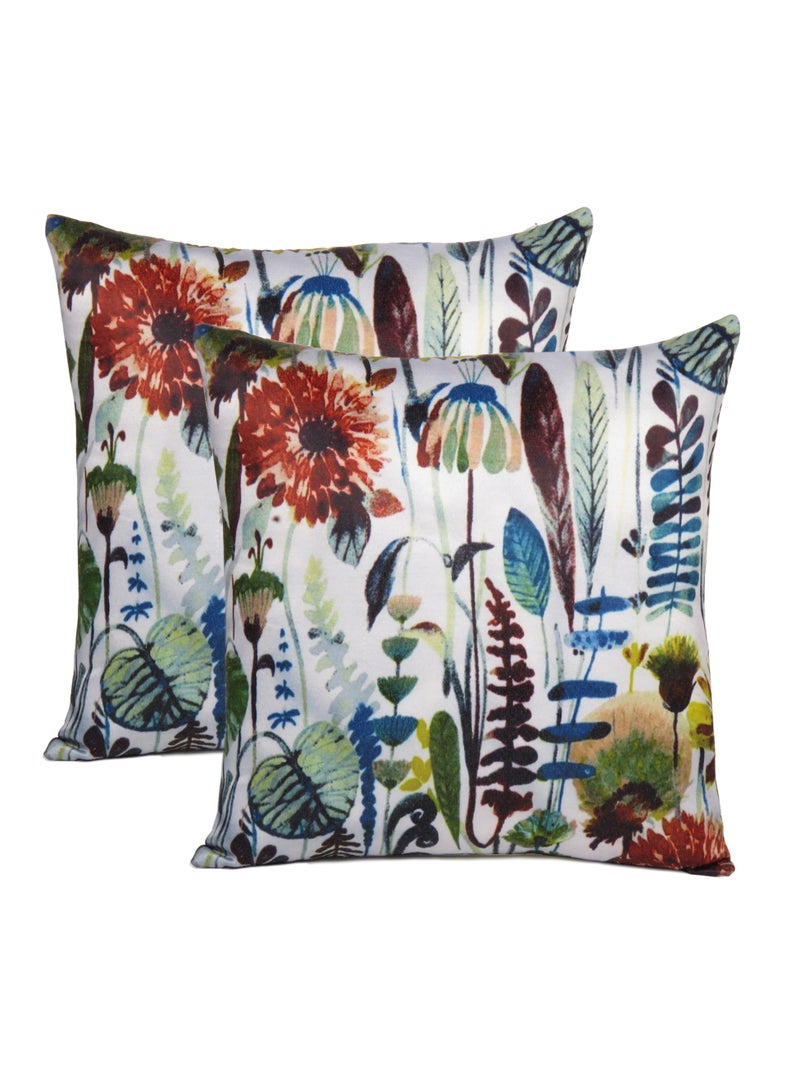 Oussum Tropical Leaf Decorative Multicolor Throw Pillow Covers Set of 2 For Office Chair Car Seat Home Bedroom Sofa Home Decoration (16 X 16 Inch)  - Image 1