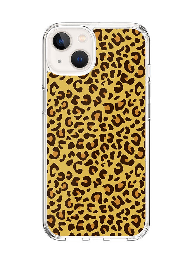 Classic Clear Case for Apple iPhone 14 Plus Case Hybrid Soft Cover Flexible Edges Anti Drop TPU PC Gel Thin Transparent Cover - Leopard Skin Print