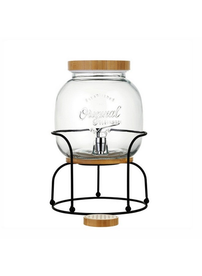 Bien Servi High Quality Glass Dispenser with Stand and Drain Multicolour 4 Liter 38107B - Image 2