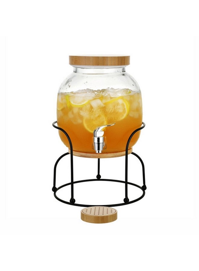 Bien Servi High Quality Glass Dispenser with Stand and Drain Multicolour 4 Liter 38107B - Image 1