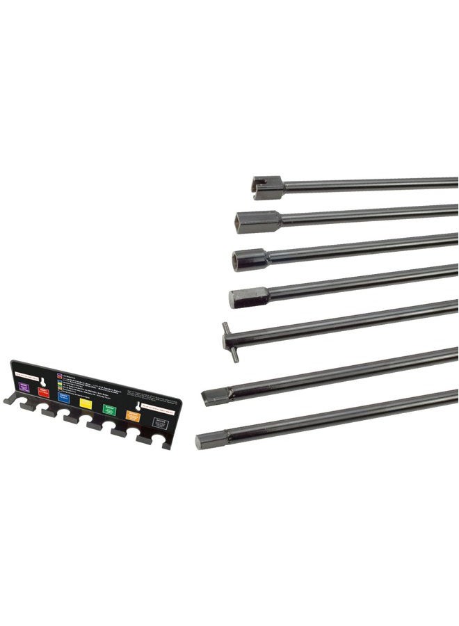 Steelman 7-Piece Spare Tire Retrieval Tool Kit for Mechanics, Lower/Raise Cradle-Suspended Tires, Flat, Pin, Hex, 12 MM Square, Slotted, and ⅜ Inch Square Heads Fit Variety of Vehicles - Image 5