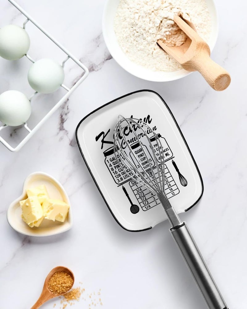 MBRUH Funny Large Spoon Rest for Stove Top, Ceramic Spoon Holder for Kitchen Counter Cooking Utensil Rest, Measurement Conversion Chart Farmhouse Kitchen Decor and Accessories for Cooking Lovers - Image 4