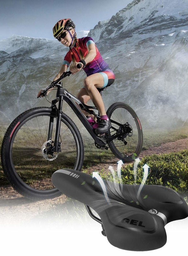 Moocci Comfortable MTB Gel Seat Mountain Bike Saddle MTB Saddle Mountain Bike Seat Gel Bikes Seats Breathable & Soft & Waterproof Bike Saddle Cushion for Men and Women - Image 4