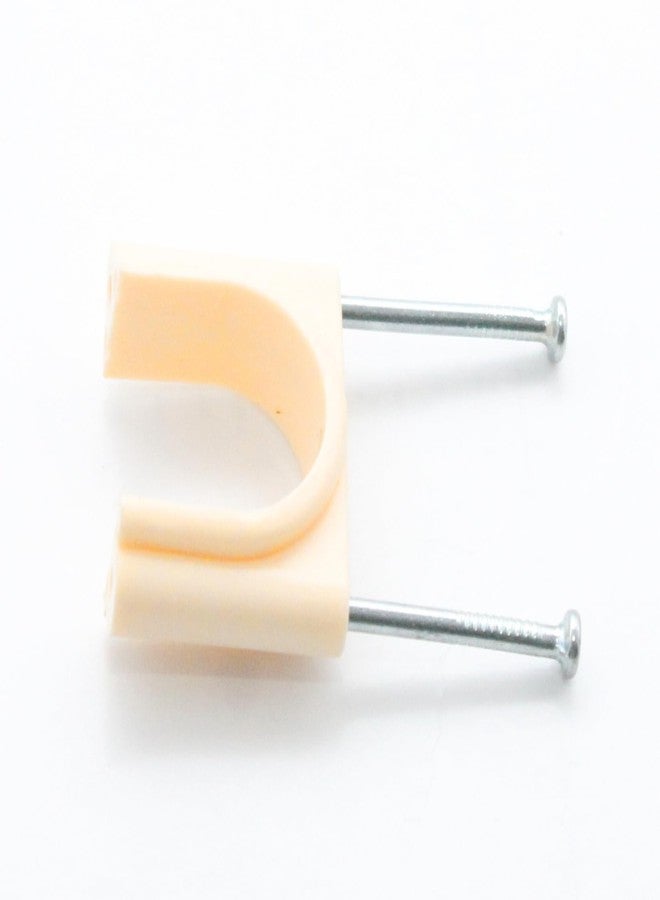 NEW WARE® 20 mm PVC U-Shaped Pipe Clamps with Flat Nail | Ivory Wire & Tube Holder | Durable Pipe Clip (Pack of 25) - Image 4