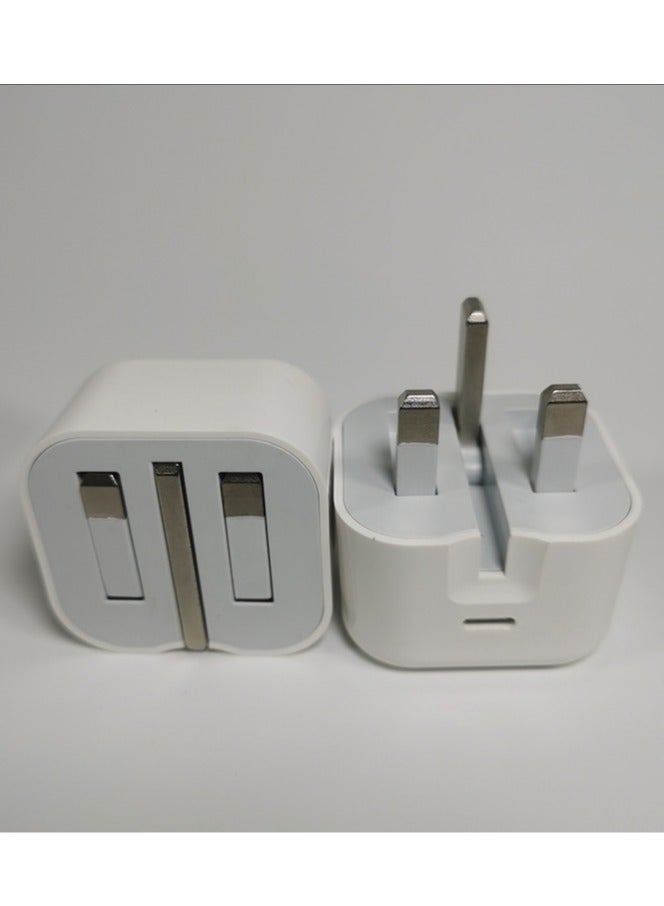 UK 20 WPD Charger + USB-C Cable 1m Bundle - Foldable Fast Charger for iPhone, PD Quick Charge - Image 2