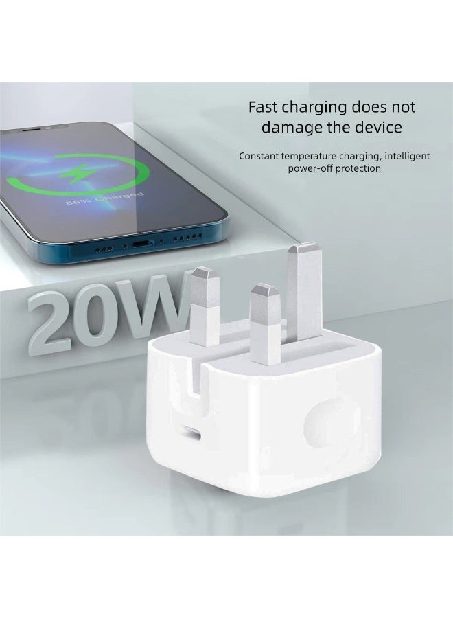 UK 20 WPD Charger + USB-C Cable 1m Bundle - Foldable Fast Charger for iPhone, PD Quick Charge - Image 4